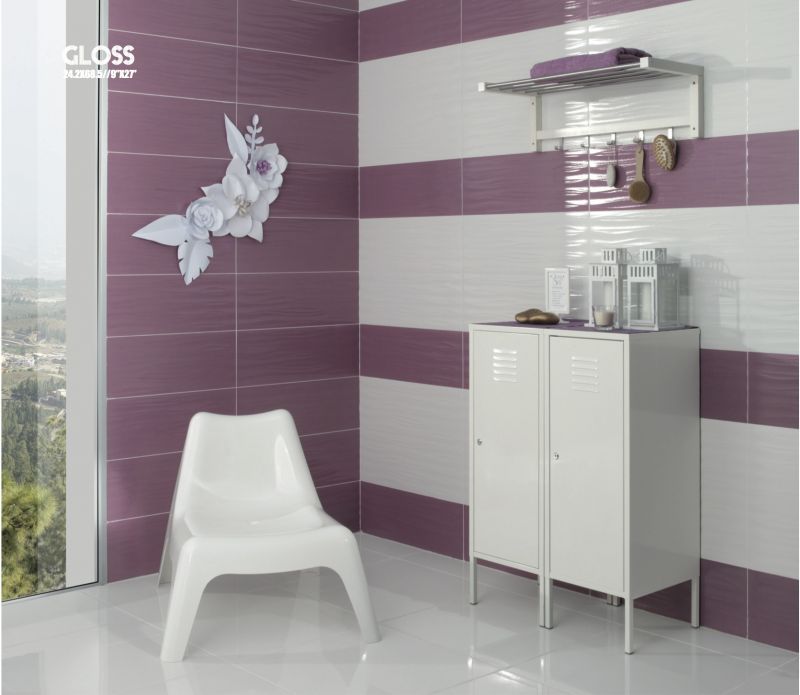 Boden Fliesen - Badfliesen - Küchenfliesen Mural - GLOSS Lila 24,2x68,5