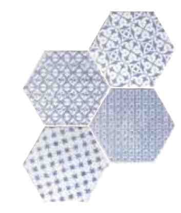 Boden- und Wandfliesen. Cuisine Mural - Hexagon marrakech azul Mosaico