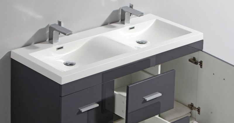 ~ , mit Doppelwaschbecken 120 cm, Weiß oder grau brllant HORA 1200 Badezimmermöbel Doppelwaschbecken Grau ~ , mit Doppelwaschbecken 120 cm, Weiß oder grau brllant HORA 1200