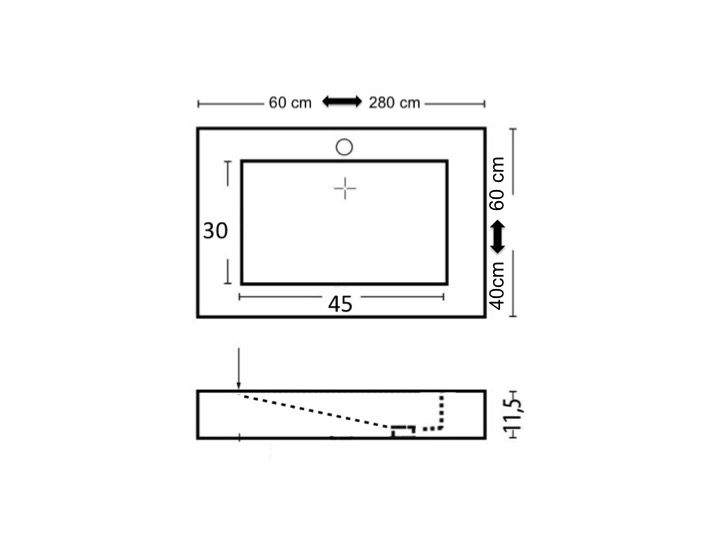 Waschbecken Largeur 60 - Waschbecken Breite 60 cm , Kunstharz Cooper