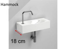Design-Handwaschbecken, 18 x 45 cm, Armatur links - HAMMOCK 45