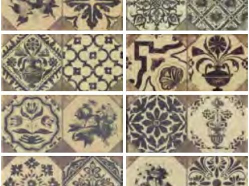 Tabica Retro 12x25 cm, Nachahmung Fliesenkleber Fliesen, Sandstein