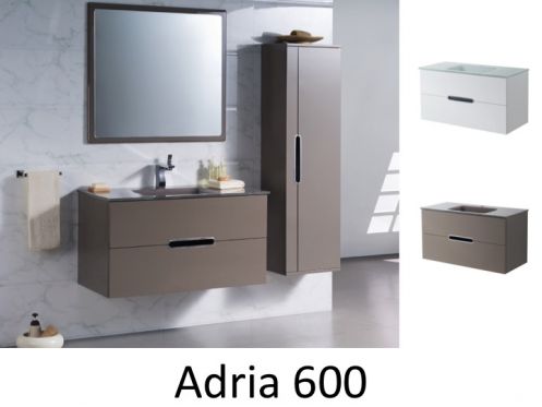 Schrank Badezimmer, suspendiert, 60 cm, weiß oder taupe Brilliant