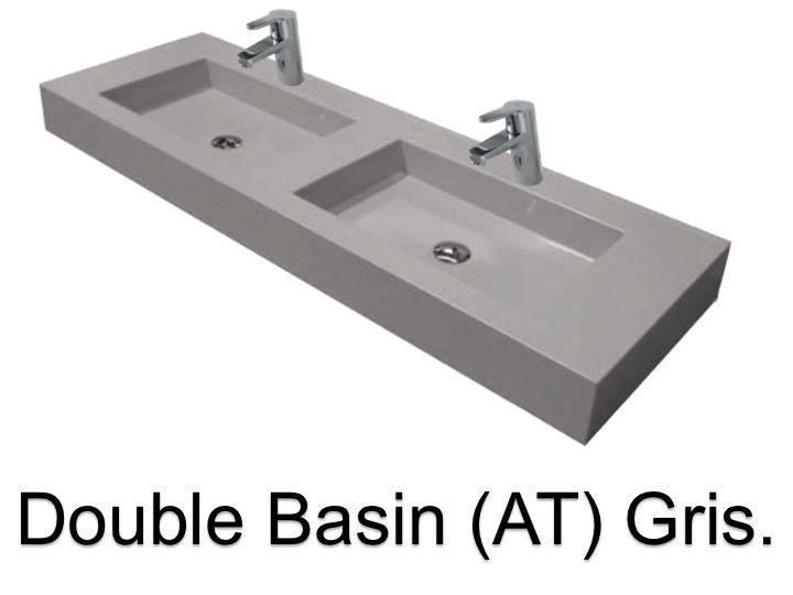 Waschbecken Largeur 140 - Doppel-Waschbecken Ausgesetzt oder