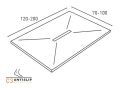 Duschwanne aus Mineralharz mit fester Oberflche, zentraler Abfluss - HYDRA CENTRAL