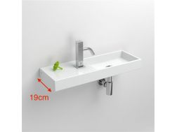 Washbasin, 19 x 56 cm,  tap on the left - MINI WASH ME 56 LEFT