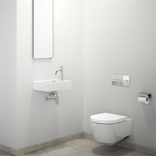 Handwaschbecken, 29 x 43 cm, weiße Keramik, Strand rechts - CLOU FLUSH 2