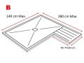 Kundenspezifische Duschwanne mit Trockenbereich - DRYING ZONE XL