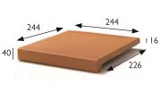 Treppenkante 25 x 25 x 4 cm - Gestreckte Sandsteinfliesen - Artois Sandstein Type - Aragon Gres - Klinker Buchtal