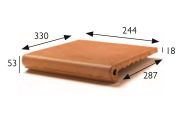 Treppenkante 33 x 25 x 5 cm - Gestreckte Sandsteinfliesen - Artois Sandstein - Aragon Gres - Klinker Buchtal