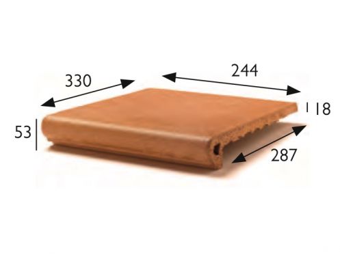 Treppenkante 33 x 25 x 5 cm - Gestreckte Sandsteinfliesen - Artois Sandstein - Aragon Gres - Klinker Buchtal