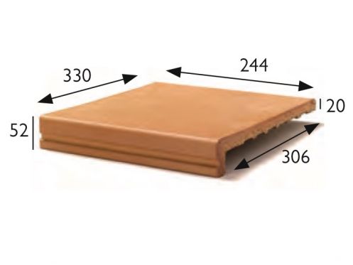 Treppenkante 25 x 33 x 5 cm - Gestreckte Sandsteinfliesen - Artois Sandstein Type - Aragon Gres - Klinker Buchtal