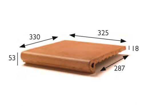 Treppenkante 33 x 33 x 5 cm - Gestreckte Sandsteinfliesen - Artois Sandstein Type - Aragon Gres - Klinker Buchtal