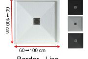 Sehr kleine Duschwanne in Sondergröße mit Überlaufkante - 80 x 80 -  BORDER LISA