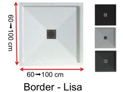 Sehr kleine Duschwanne in Sondergröße mit Überlaufkante - 90 x 90 -  BORDER LISA