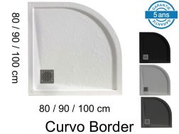 Runde Duschwannen mit Rand aus Mineralharz - CURVO BORDER