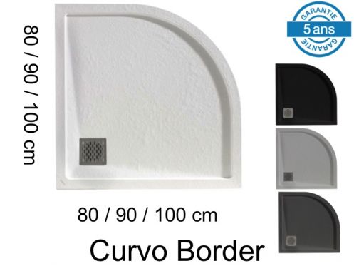 Runde Duschwannen mit Rand aus Mineralharz - CURVO BORDER
