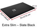 Duschwanne Harz, Strke 24 mm - Extra Slim SLATE