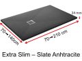 Duschwanne Harz, Strke 24 mm - Extra Slim SLATE