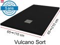 Mineralharz-Duschwannen, individuelle Anfertigung, Steineffekt, rutschfest - VULCANO schwarz