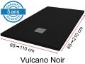 Mineralharz-Duschwannen, individuelle Anfertigung, Steineffekt, rutschfest - VULCANO schwarz
