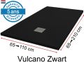 Mineralharz-Duschwannen, individuelle Anfertigung, Steineffekt, rutschfest - VULCANO schwarz