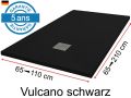 Mineralharz-Duschwannen, individuelle Anfertigung, Steineffekt, rutschfest - VULCANO schwarz