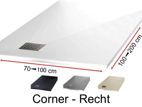 Duschwanne mit rechtwinkligem Ablauf - CORNER Right