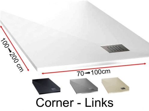 Duschwanne mit Auslass im linken Winkel - CORNER links