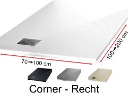 Duschwanne mit rechtwinkligem Ablauf - CORNER Right