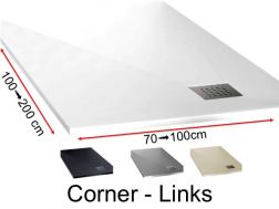 Duschwanne mit Auslass im linken Winkel - CORNER links