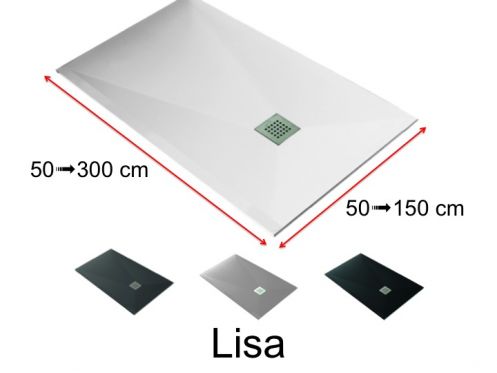 Duschwannen, sehr gro, glatte Oberflche - LISA