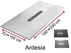 Duschwanne mit Mittelablauf, Schieferoptik - ARDESIA