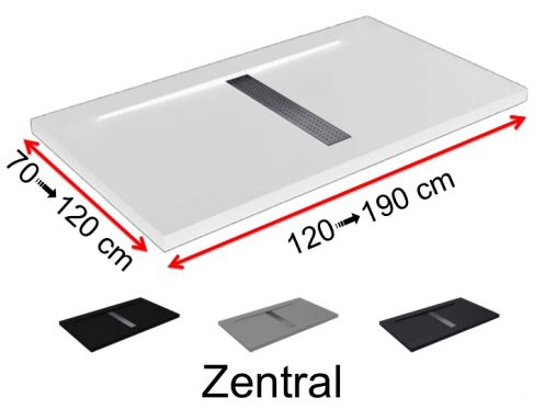 Duschwanne zentraler Abfluss - ZENTRAL