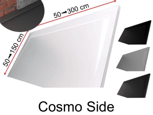 Duschwanne mit Designerkanal auf der Lnge - COSMO SIDE