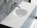 Doppelwaschtischplatte, 121 x 46 cm, hngend oder einbauend, rund - CIRCULAR 30 Double