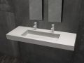 Doppelwaschbecken, Waschbecken 120 cm, Hänge- oder Einbautisch - LEEDS XXL 120