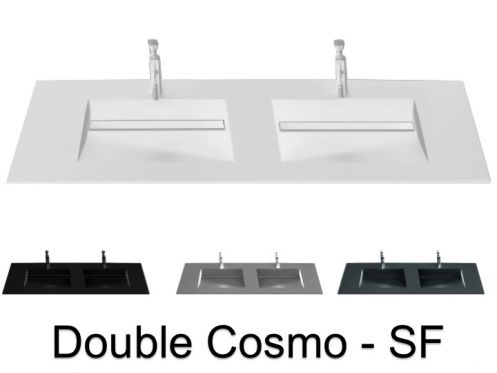 Doppelwaschtischplatte, 121 x 46 cm, Waschbecken Waschbecken - COSMO SF Double