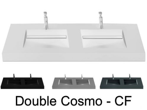Doppelwaschtischplatte, 120 x 50 cm, Waschbecken Waschbecken - COSMO CF Double