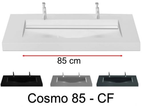 Doppelwaschtischplatte, 100 x 50 cm, Waschbecken Waschbecken - COSMO 85 CF