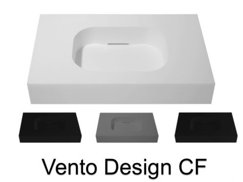 Design-Waschtischplatte, 120 x 50 cm, h�ngend oder stehend, aus Mineralharz - VENTO 40 CF