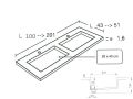 Design Doppelwaschbecken, 50 x 100 cm, aus Mineralharz mit fester Oberflche - OLIMPIA 40 DOUBLE