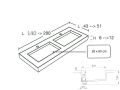 Design Doppelwaschbecken, 50 x 100 cm, aus Mineralharz mit fester Oberflche - OLIMPIA 60 DOUBLE