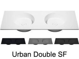 Doppelwaschtischplatte, 100 x 50 cm, hängend oder stehend, runde Form - URBAN double SF