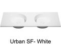Doppelwaschtischplatte, 100 x 46 cm, hngend oder stehend, runde Form - URBAN 35 DOUBLE