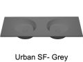 Doppelwaschtischplatte, 100 x 46 cm, hngend oder stehend, runde Form - URBAN 35 DOUBLE