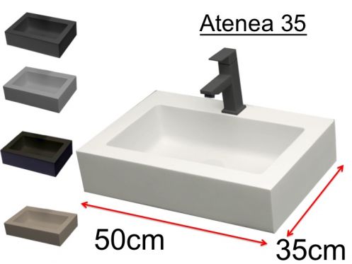 Waschbecken, Farben, 50 x 35 cm, Mineralharz - ATENA 35