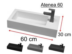 Waschbecken, Farben, 60 x 30 cm, Mineralharz - ATENA 60