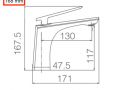 Design-Mischbatterie, Hhe 168 oder 280 mm - BARCELONE CHROME