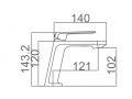 Design Waschtischarmatur, Mischbatterie, Hhe 144 und 233 mm - JEREZ CHROME